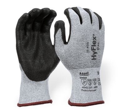 Ansell HyFlex 11-435 Level 3 Cut-Resistant Gloves - Size 10 - White and Grey