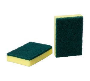Sponge Scourer - 150mm x 100mm - Green and Yellow