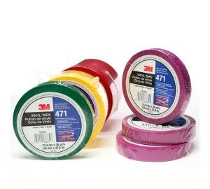3M Vinyl Tape 471- White- 2 in x 36 yd- 5.2 mil- 24 rolls per case- Individually Wrapped Conveniently Packaged