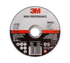 3M XA009104416 High Performance Cut-Off Wheel Angle Grinder Disc - 125mm x 1mm x 22mm