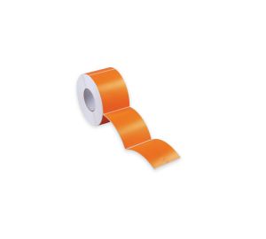 Direct Thermal Label 76mm Core 500 roll Orange Perforated 100mm x 150mm