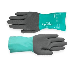 Ansell AlphaTec 58-270 Chemical-Resistant Gloves - Size 8 - Green and Black