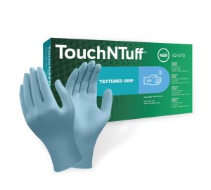 Ansell TouchNTuff 92-670 Disposable Nitrile Gloves - Size L - Blue