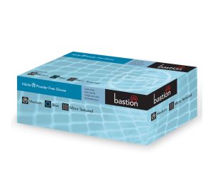 Bastion BNG6831 Nitrile Disposable Gloves Powder-Free - Size L - Blue