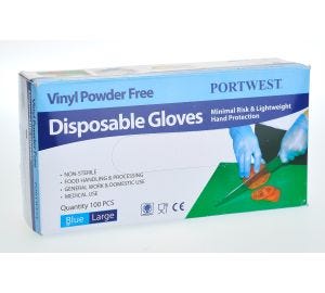 Vinyl Disp Gloves - Size UXL - Blue