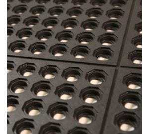 24/7 Interlock Anti-Fatigue Mat - Perforated Black - 900mm x 900mm