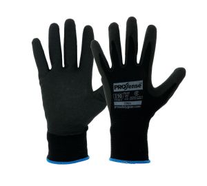 Stinga Black Pvc Foam Glove Size 8