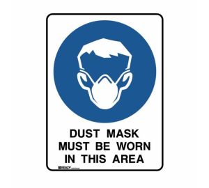 Metal Dust Mask Sign 600mm x 450mm