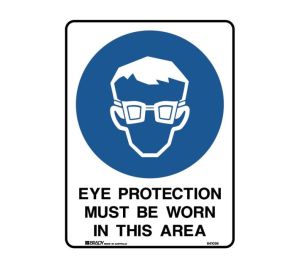 Metal Eye Protection Sign 600mm x 450mm