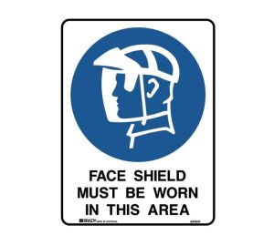 Metal Face Shield Sign 600mm x 450mm