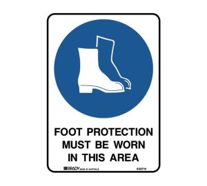 Metal Foot Protection Sign 600mm x 450mm