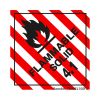 Flammable Solid 4.1 Labels - 100mm x 100mm - 500 Per Roll - Red White and Black