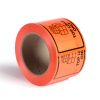 Opal Top Load Only Label Perforated Tape - 75mm x 100mm - 500 Per Roll - Orange and Black