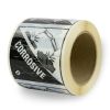 Corrosive 8 Perforated Tape Rip-A-Labels - 100mm x 100mm - 500 Labels Per Roll - White and Black