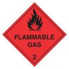 Flammable Gas Class 2 Labels - 100mm x 100mm - 500 Per Roll - Red and Black