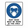 Metal Dust Mask Sign 600mm x 450mm