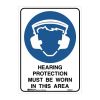 Metal Hearing Protection Sign 600mm x 450mm